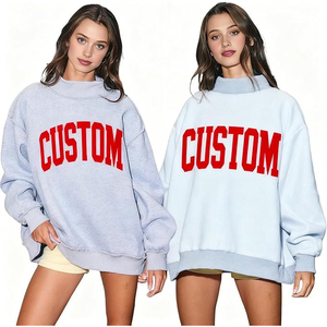 Women Reversible Double Sided Custom Print Oversize Sweatshirt Long Sleeve Drop Shoulder Casual Streetwear Autumn Winter <b>Jumper</b> - Product Image 3