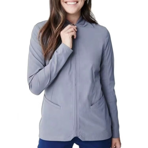 High Quality Custom Logo Knitted Spandex/Polyester Breathable Women's Hospital <b>Scrub</b> Jacket for Medical Use - Product Image 1