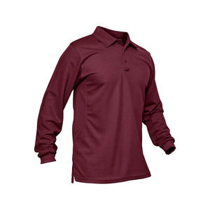 Polo de algodón suave teñido estilo vintage para hombre, polo de manga larga con cuello con botones - Product Image 1