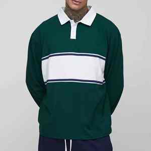 เสื้อรักบี้แขนยาวลายทางสำหรับผู้ชาย ผ้าฝ้าย สวมใส่สบาย ทรงคลาสสิก เหมาะสำหรับขายส่ง - Product Image 6