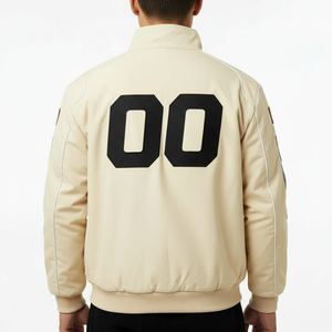 Chaqueta de Motociclista Bordada Personalizada OEM, Estilo Casual, Vintage, Unisex, Chaqueta Bomber de Invierno, Servicio OEM - Product Image 2