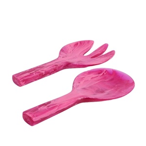 Epoxy Resin <b>Salad</b> Serving Set for Restaurants & Home Use Eco-Friendly 11 Inch <b>Salad</b> <b>Tools</b> Blue Home Kitchen Use - Product Image 1