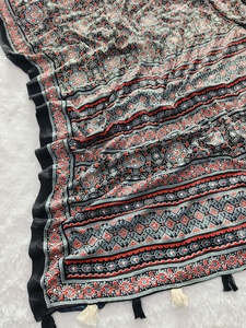 Sari en soie Kasturi AISHA BANDHEJ Premium pour femmes, design traditionnel, longueur au sol, séchage rapide |   Tenues décontractées pour mariage et remise de diplôme - Product Image 2
