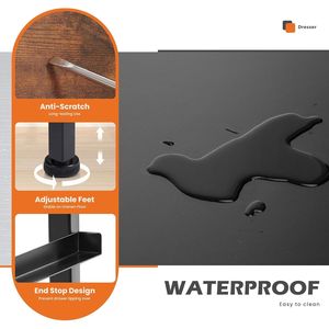 Cassettiera marrone con struttura in acciaio robusta e piano in legno, organizer portaoggetti in tessuto per riporre oggetti sotto il letto - Product Image 5