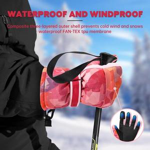 Guantes de Esquí de Cuero Impermeables y Calefactables con Tecnología de Pantalla Táctil para Snowboard y Esquí en Invierno - Diseño Unisex de Dedos Completos - Product Image 3