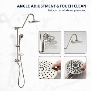 Set Doccia a Pioggia con 5 Funzioni, Doccetta Regolabile, Barra Scorrevole, Portasapone, Set Rubinetteria Bagno, Sistema Doccia Versatile con Accessori - Product Image 5