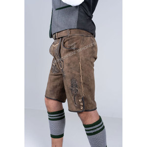 Pantalones Cortos de Cuero Bávaro Trachten para Hombre, Personalizados al por Mayor, de Piel de Vacuno y Ante, Sólidos, de Alta Calidad y Transpirables - Product Image 5