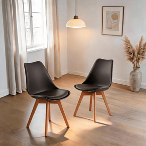 Chaise de salle à manger rembourrée moderne avec pieds en bois massif, chaise latérale en tissu pour salle à manger, cuisine, café, restaurant et hôtel - Product Image 4