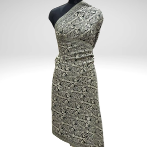Tela de Abaya de Viscosa Jacquard de Safaa Factory Direct - Material de Lujo para Prendas Modestas con Patrón Étnico Jamawar - Product Image 1