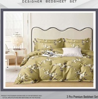 Le nouvel ensemble de housse de couette comprend un drap de lit pour lit double et une taie d'oreiller assortie en satin de coton pur au SE