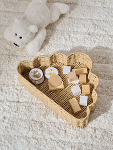 Graceful Cloud Shape Paper Fiber <b>Basket</b> Handmade Natural <b>Hamper</b> Decorative Toy Storage <b>Basket</b> <b>For</b> Kids Playing Room - Product Image 5