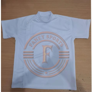 Veste de barbier zippée de qualité supérieure - Blouse de salon professionnelle à manches courtes avec poche avant - Product Image 1