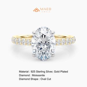 Anillo de Compromiso de Oro de 14K con Moissanita Ovalada, Anillo de Boda, Joyería de Promesa Nupcial, Regalo para Mujer, Lujoso, Estilo Gujarati, Oferta de Aniversario, Premium - Product Image 6