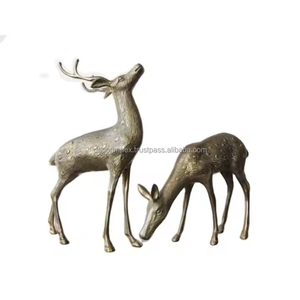 Escultura de Reno de Aluminio Fundido a Mano, Pieza Maestra, Decoración PARA EL Hogar, Granja, Jardín, Vacaciones, Modelos de Figuras por Decor IMPEX - Product Image 4