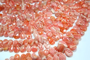 Perles lisses en rhodochrosite de forme poire, perles en rhodochrosite rose naturelle en forme de goutte pour la fabrication de bijoux - Product Image 5