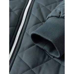 High Quality Premium High Street Bomber Jacket Men Women <b>Covered</b> <b>Button</b> Closure Stand Collar Eco-Friendly Breathable Quick Front - Product Image 4