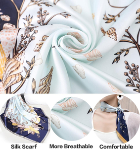 Wholesale High Quality Customizable Solid Plaid Floral <b>Square</b> <b>Scarf</b> 100% Silk Custom Colors Logo Printed Outdoor Casual - Product Image 4