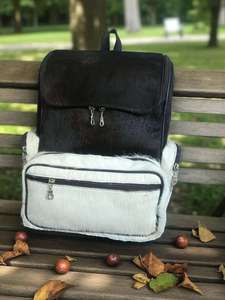 Mochila de Cuero con Pelo de Vaca, Mochila de Piel Auténtica, Suave, Impermeable y Antirrobo para Viajes y Actividades al Aire Libre - Product Image 2