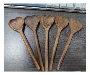 Cuillère à café en bois, design unique, artisanale, en bois d'acacia, fournisseur en gros OEM - Product Image 1