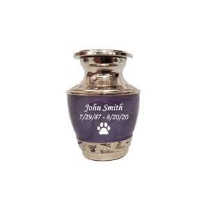 Urna de Cremación para Mascotas de la Colección 4 Bend, Urna Pequeña para Recuerdos, Acabado Plateado, Urna de Cremación Antigua de Peltre, Artículos Funerarios - Product Image 3