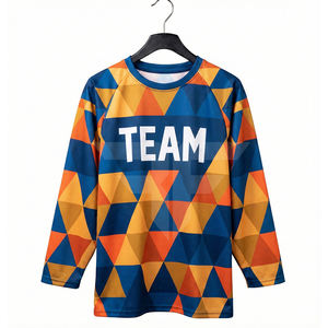 Vêtements de sport pour hockey sur glace, tissu en maille polyester de qualité supérieure, coupe unisexe pour adultes, manches longues, respirant, taille plus, maillot de hockey sur glace - Product Image 1