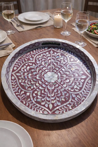 Bandeja geométrica con incrustaciones de nácar - Product Image 2