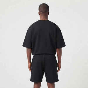 Custom LOGO Tracksuit Men's T Shirt and Short <b>Set</b> With Zipper Casual OEM Custom Men's Cotton Short <b>Set</b> Breathable Gym <b>Twin</b> <b>Set</b> - Product Image 2