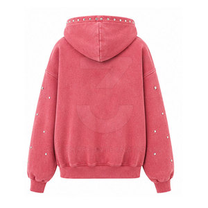Sudaderas con Capucha de Invierno para Mujer, 100% Algodón, con Pedrería y Logotipo Frontal, Servicio OEM/ODM y Marca Privada - Product Image 2