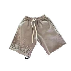 Unisex High Street Vintage <b>Sweat</b> <b>Shorts</b> for <b>Men</b> 100% Cotton Quick Dry Pockets Raw Hem Eco-friendly Hip Hop Print Multi-Colors - Product Image 3