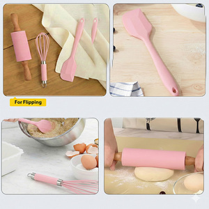 Set di 3 Mini Utensili da Cucina in Silicone Rosa per Alimenti, Antiaderenti, Resistenti al Calore, Senza BPA, Lavabili in Lavastoviglie, per Fai da Te - Product Image 2