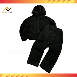 Nuevo Diseño Conjunto Deportivo Casual de 2 Piezas para Hombre, Sudadera con Capucha de Forro Polar de Poliéster, Traje Deportivo para Correr, Cálido para Invierno - Product Image 4