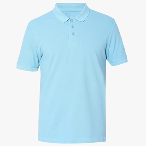 T-shirt d'été en soie glacée pour homme, brodé, à col revers, tricoté, uni, grande taille, pour jeunes et moins jeunes, vente directe usine - Product Image 1