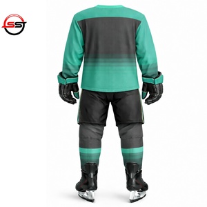 Uniforme de Hockey sobre Hielo de Alta Calidad, Transpirable, Base Blanca con Detalles en Rosa, Uniforme Profesional para Hombre - Product Image 2