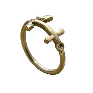 Trendy Bulk 18k Gold Plated Anchor Brass <b>Ring</b> Nautical <b>Stacking</b> <b>Ring</b> Statement Minimalist Horizontal Anchor Wholesale Women <b>Ring</b> - Product Image 2