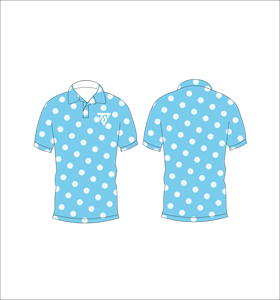 Camisa polo azul con lunares personalizada para hombre – Camiseta de golf transpirable de manga corta con estampado de logotipo, ropa deportiva informal de verano - Product Image 3