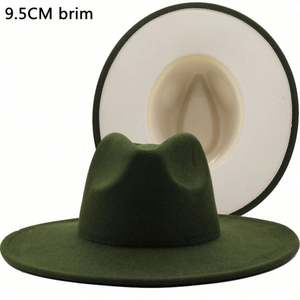 Sombreros Fedora de Moda Casual de Dos Tonos con Ala de 9.5cm para Otoño e Invierno, Venta al por Mayor, para Hombres y Mujeres - Product Image 1