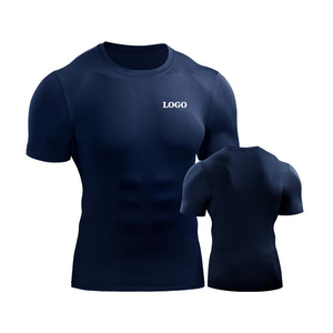 เสื้อยืดออกกำลังกายผู้ชายขายดี ชุดกีฬาแขนสั้น OEM รับผลิตตามแบบ พิมพ์โลโก้ของคุณเองได้ - Product Image 1