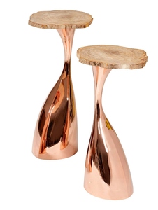 Mesa Auxiliar de Diseño Moderno Philippe Hiquily Henri Samuel 1975, Mesa de Estilo Vintage de Lujo con Acabado Metálico Dorado Antiguo para Sala de Estar - Product Image 2