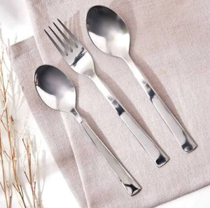 Juego de Cubiertos de Acero Inoxidable de Alta Resistencia con Mango Redondo Elegante, Utensilios de Cocina Modernos, Vajilla Plateada al por Mayor - Product Image 4