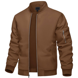 Chaqueta Bomber Personalizada para Hombre, Cuello Acanalado, Cierre Completo, Ropa Exterior Informal de Moda, Bajo MOQ, Proveedor Mayorista OEM ODM - Product Image 1