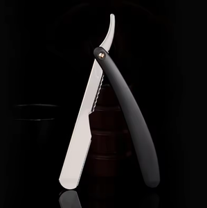 Rasoir droit professionnel pour hommes, manche en bois, motif araignée, nettoyage du visage, lame en acier inoxydable de qualité A+ - Product Image 3