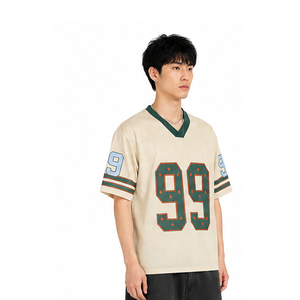 Camiseta de Baloncesto de Malla Crema para Hombre, Manga Corta, Número 99, Impresión Serigrafiada, Transpirable, Ropa Deportiva de Equipo, Corte Regular - Product Image 1