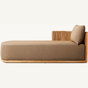 Chaise longue en teck, équipée d'un coussin en mousse souple, idéale pour l'extérieur, au style moderne. - Product Image 6