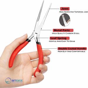 6 Inch Stainless Steel Needle Nose Pliers Precision Long Tapered Smooth Jaw Jewelry Tool <b>Wire</b> Bending <b>Craft</b> Repair Small Object - Product Image 2