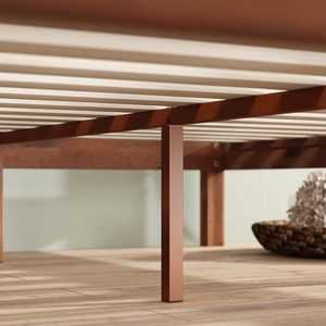 Lit plateforme TNT Queen style traditionnel en pin massif, durable, facile à assembler, aucun sommier tapissier nécessaire, avec sommier à lattes. - Product Image 5