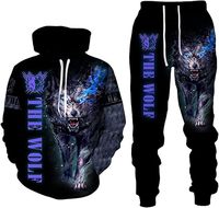 Kışlık Slim Fit Baskılı Büyük Beden Kalın %100 Pamuk Kapüşonlu Sweatshirt Pantolon 2 Parça Eşofman Takımı Erkek Kadın