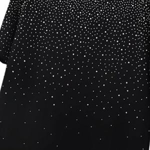 T-shirt en tricot noir à manches courtes pour homme avec motif à pois, col rond, coupe ample décontractée, respirant, imprimé pailleté, longueur normale - Product Image 6