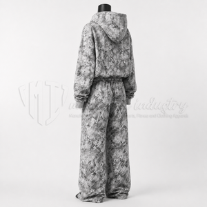 Conjunto de chándal de 2 piezas para mujer, sudadera con capucha estampada con cremallera, pantalones deportivos de pierna ancha, conjunto a juego estilo streetwear, venta al por mayor - Product Image 4
