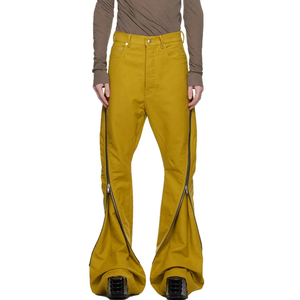Article populaire : Pantalon banane pour homme en sergé de coton biologique, à taille haute avec passants de ceinture et panneau d'extension zippé innovant - Product Image 1