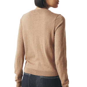 Chocolate <b>Brown</b> Soft Touch Cotton Rich Crew Neck <b>Cardigan</b> <b>Women</b> Long Sleeve Button Front Knitwear With Pockets For Wholesale Top - Product Image 2